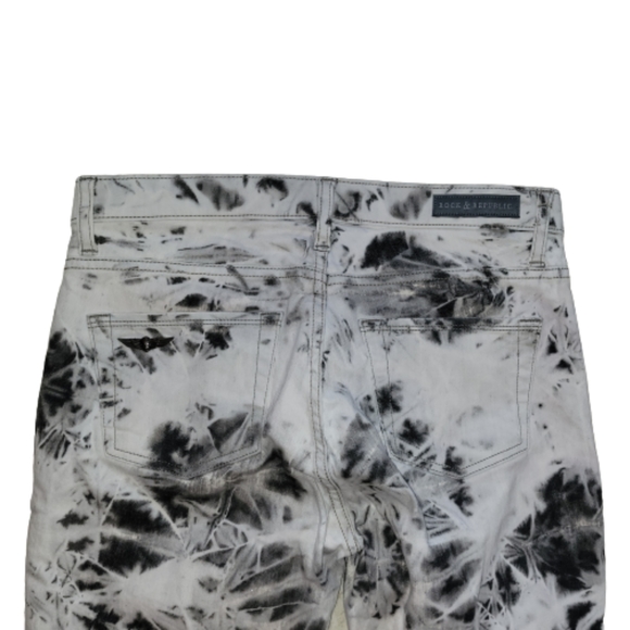 Rock & Republic Tie Dye Berlin Skinny Jeans Black & White Tie Dye Size 10 - Picture 5 of 9